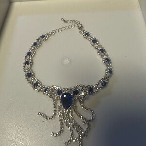 Elegant Silver and Blue Necklace